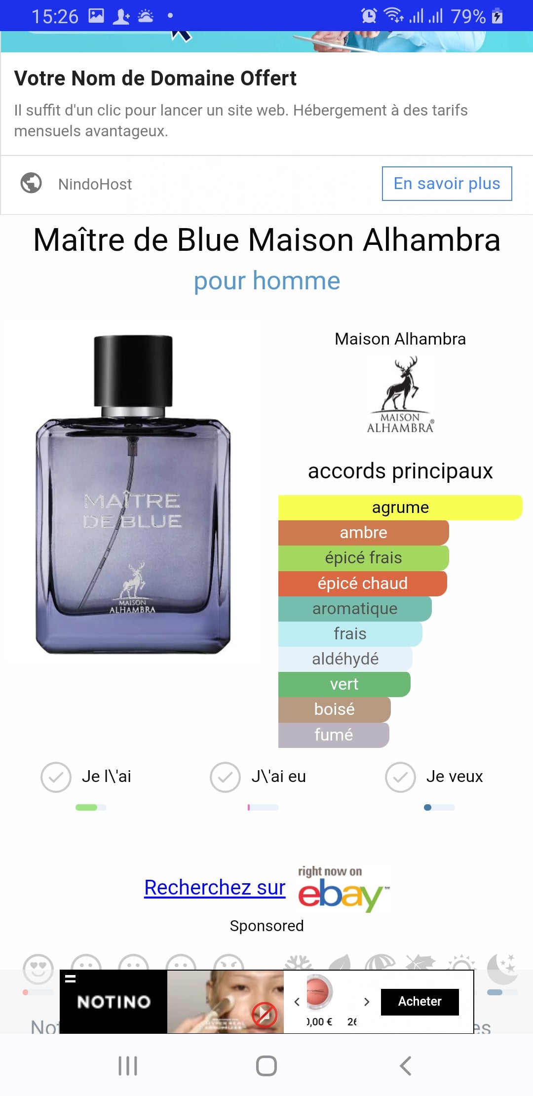 Maître de Blue Maison Alhambra pour homme